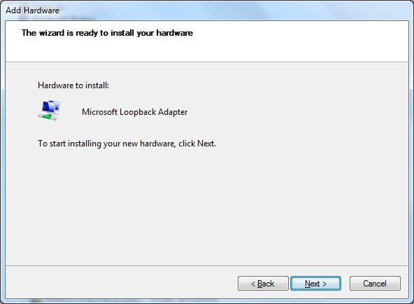 Install Microsoft Loopback Adapter In Vista